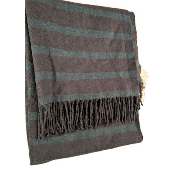 GAP Preppy Striped Scarf – NWT Blue & Teal Soft Lightweight 22"x73" Short Fringe - Picture 5 of 5